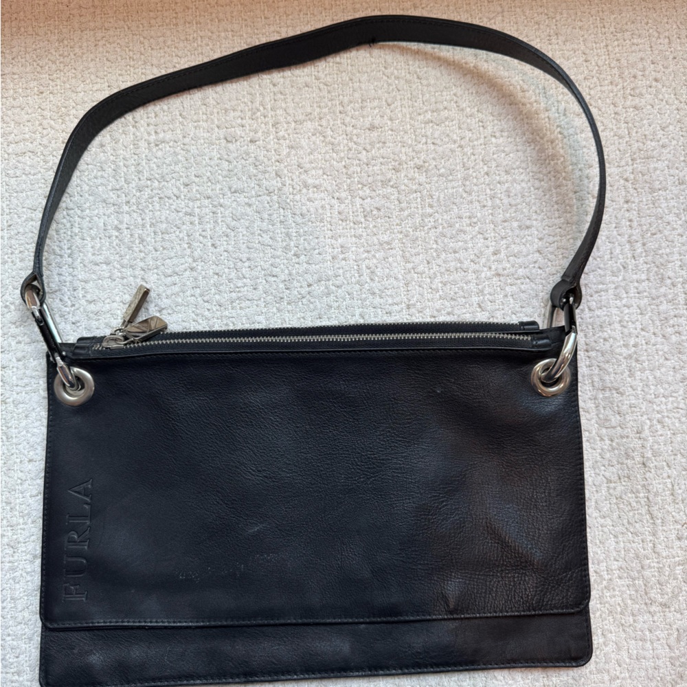 Furla Dark Leather Evening Bag